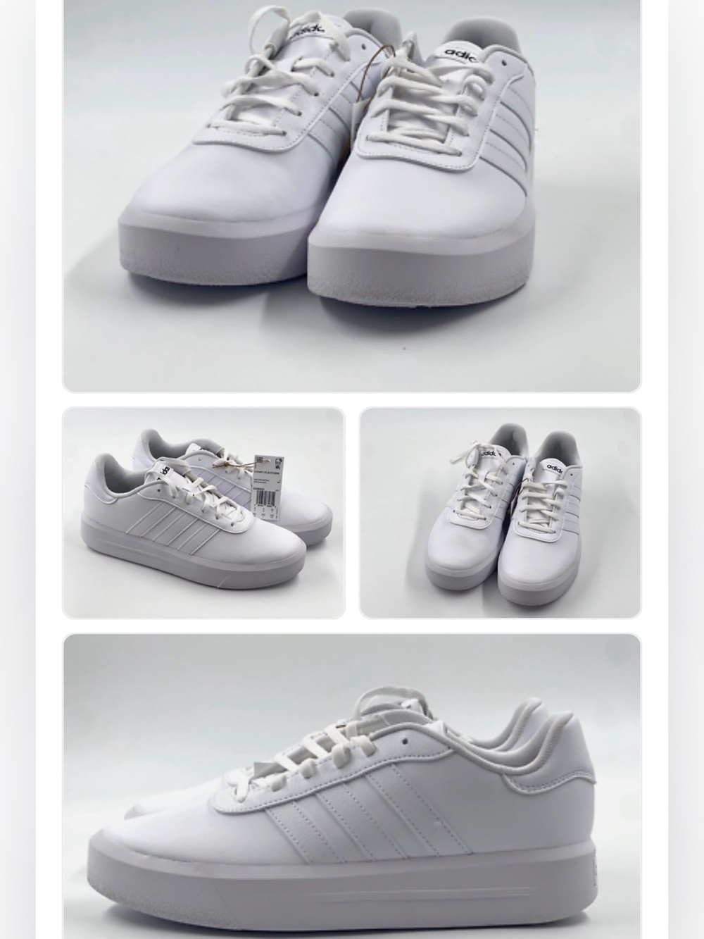 Adidas Court Platform Sneaker Shoes White W 7.5 NWT